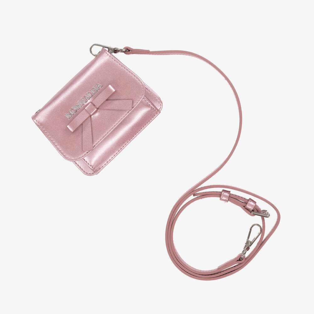 Monnalisa-Girls Petite Pink Bow Handbag | Childrensalon Outlet