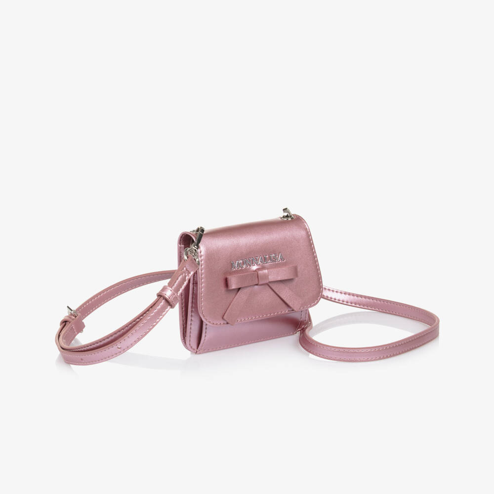 Monnalisa-Girls Petite Pink Bow Handbag | Childrensalon Outlet