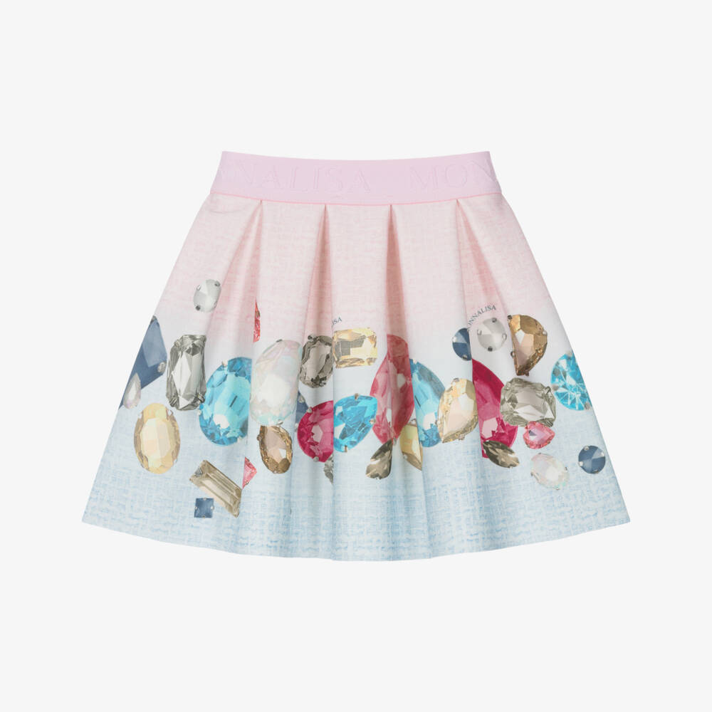 Monnalisa-Юбка с розовыми и синими камнями для девочек | Childrensalon Outlet