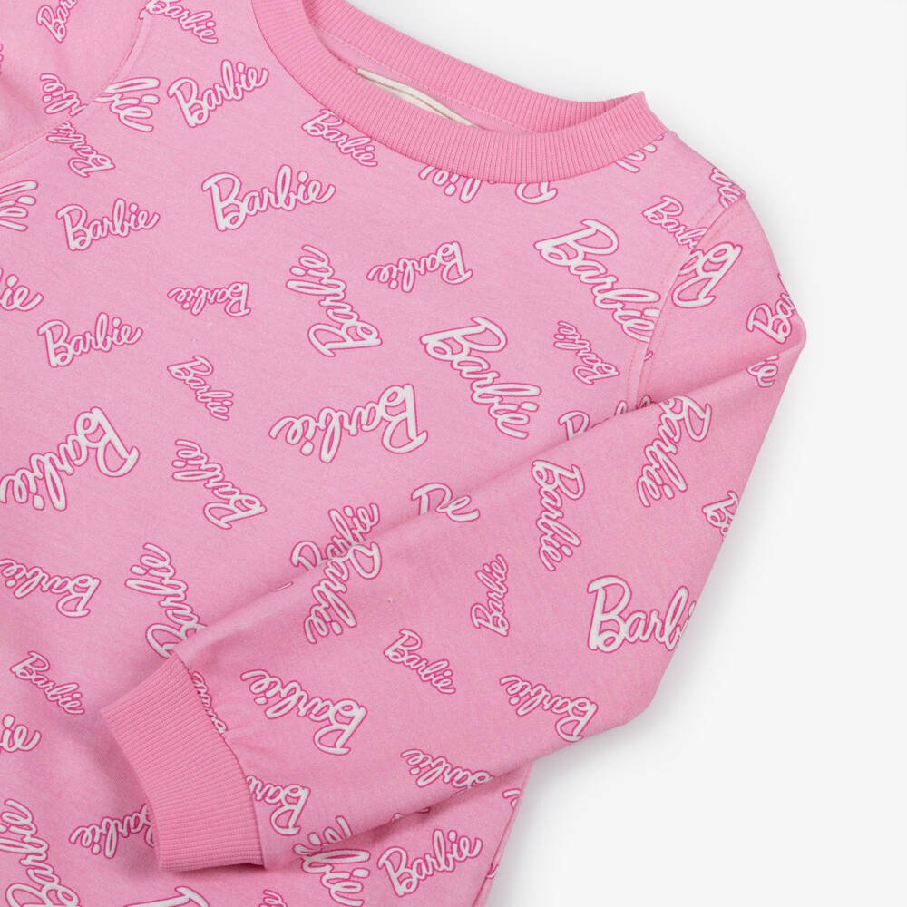 Monnalisa-فستان بطبعة باربيقطن لون زهري | Childrensalon Outlet