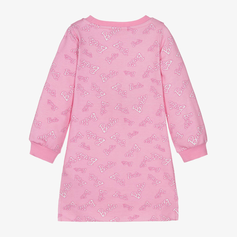 Monnalisa-فستان بطبعة باربيقطن لون زهري | Childrensalon Outlet