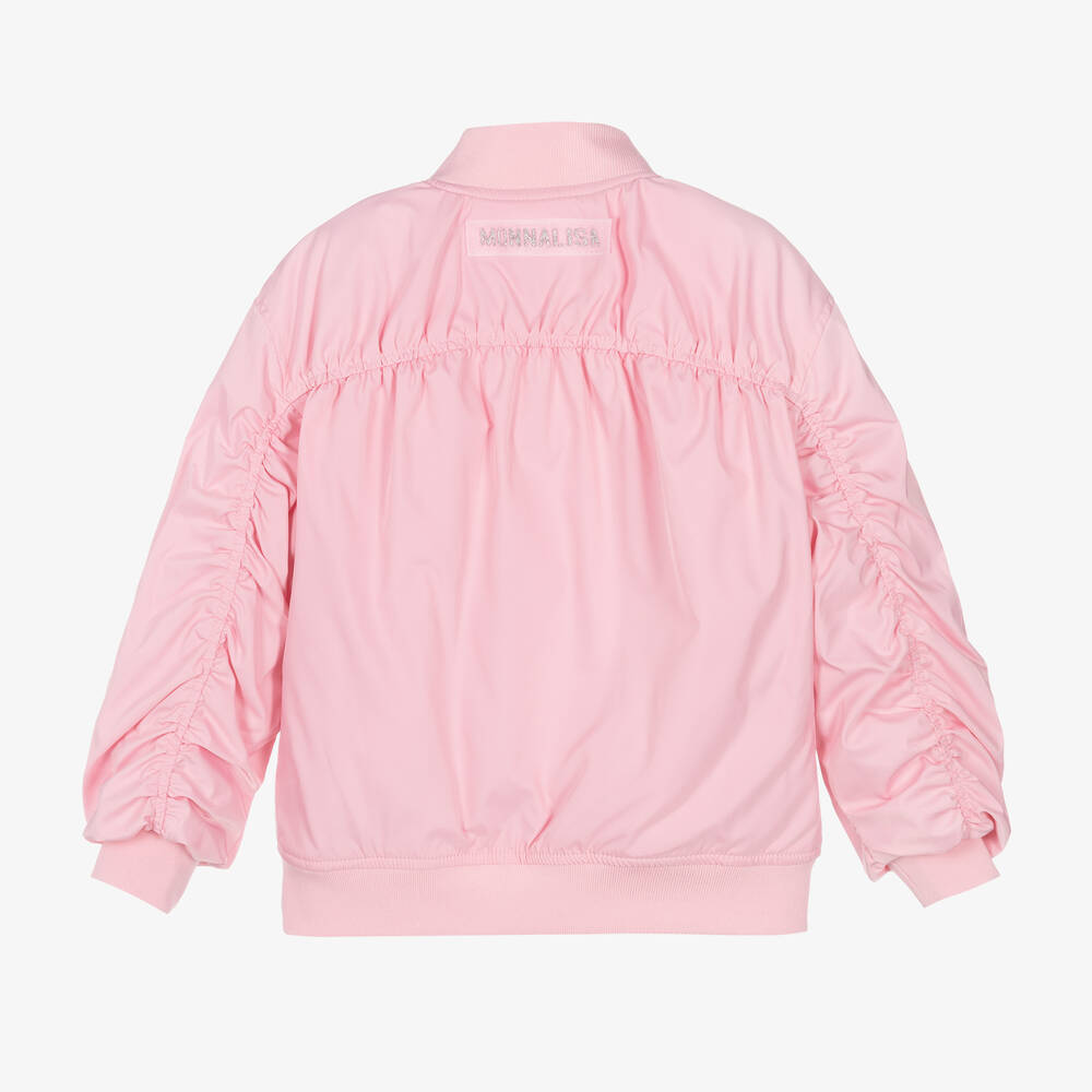 Monnalisa-Розовая куртка-бомбер для девочек | Childrensalon Outlet