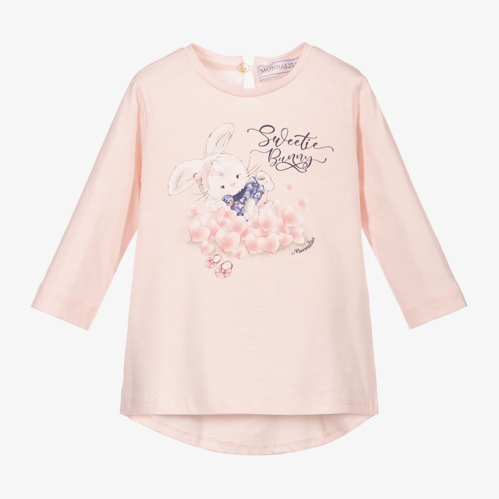 Monnalisa - Tunique rose Lapin Fille  | Childrensalon