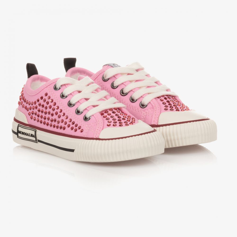Monnalisa - Розовые парусиновые кроссовки для девочек | Childrensalon