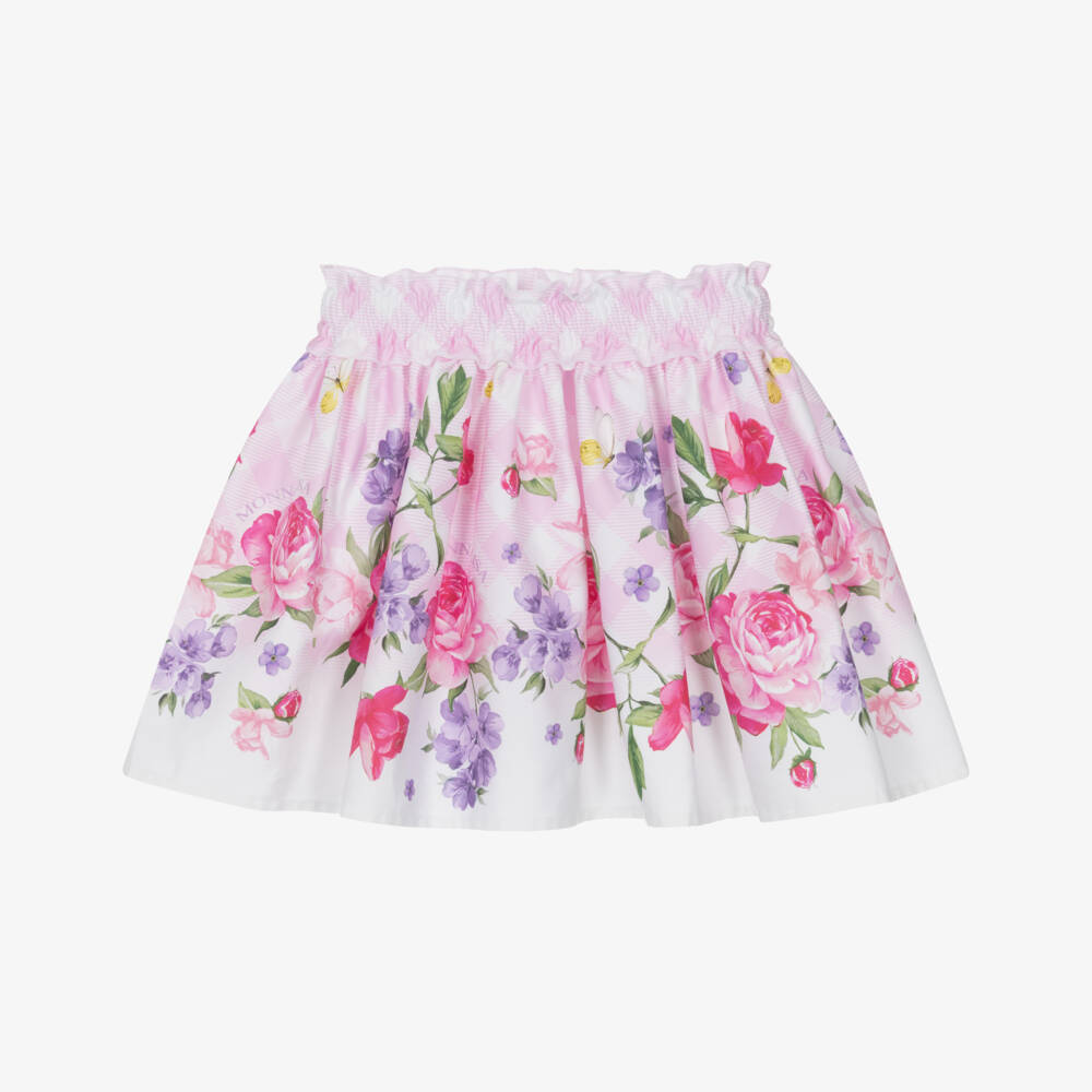 Monnalisa-Юбка с цветами розовая для девочек | Childrensalon Outlet