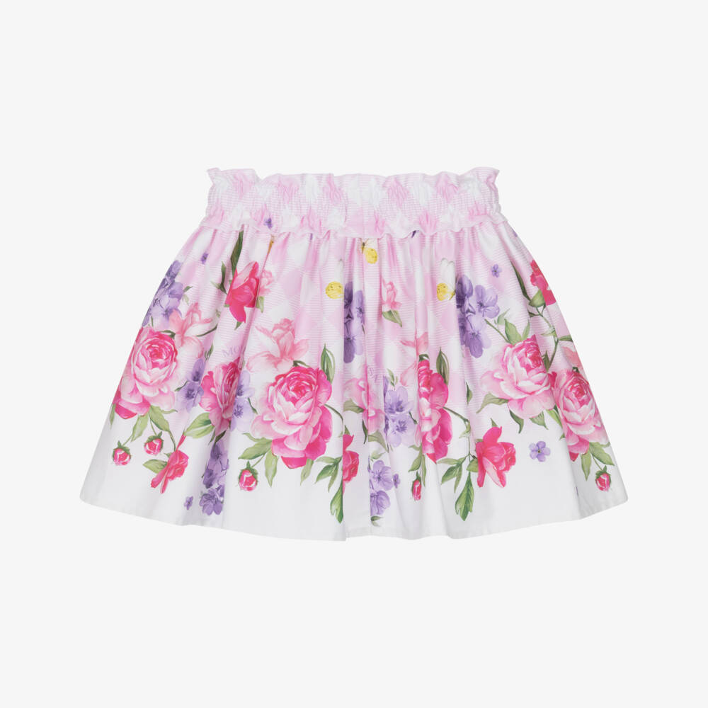 Monnalisa-Юбка с цветами розовая для девочек | Childrensalon Outlet