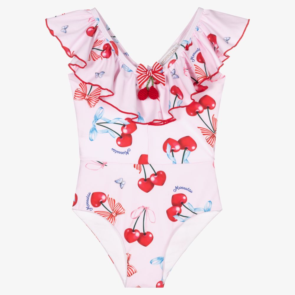 Monnalisa - Maillot de bain rose Cerises Fille | Childrensalon