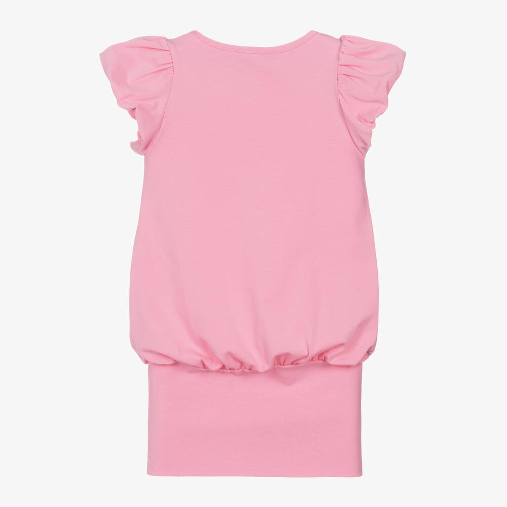 Monnalisa-Girls Pink Cotton Barbie Dress | Childrensalon Outlet