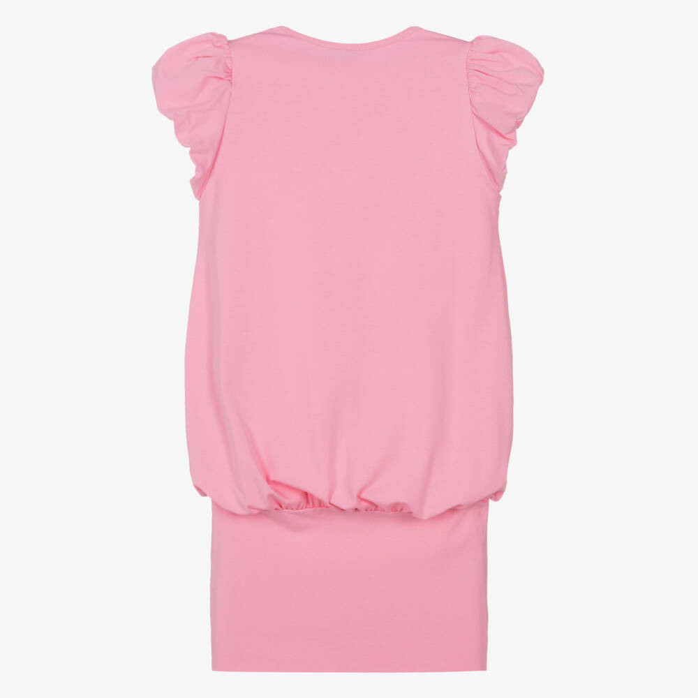 Monnalisa-Girls Pink Cotton Barbie Dress | Childrensalon Outlet