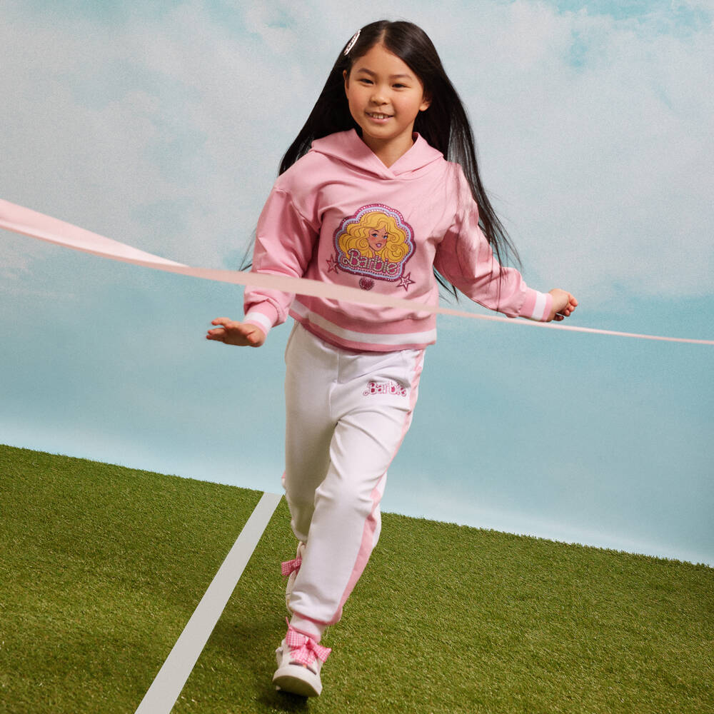 Monnalisa-Girls Pink Cotton Barbie Sweatshirt | Childrensalon Outlet