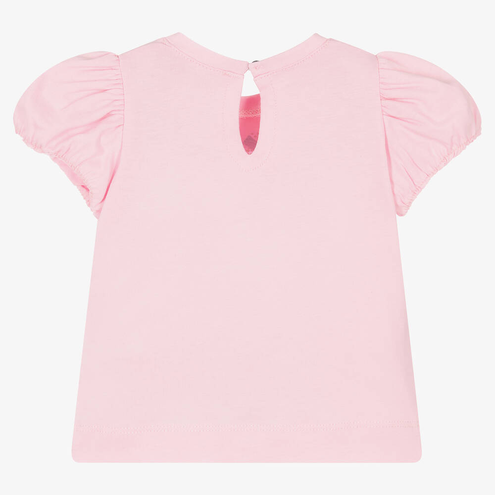 Monnalisa-تيشيرت أطفال بناتي قطن لون زهري | Childrensalon Outlet