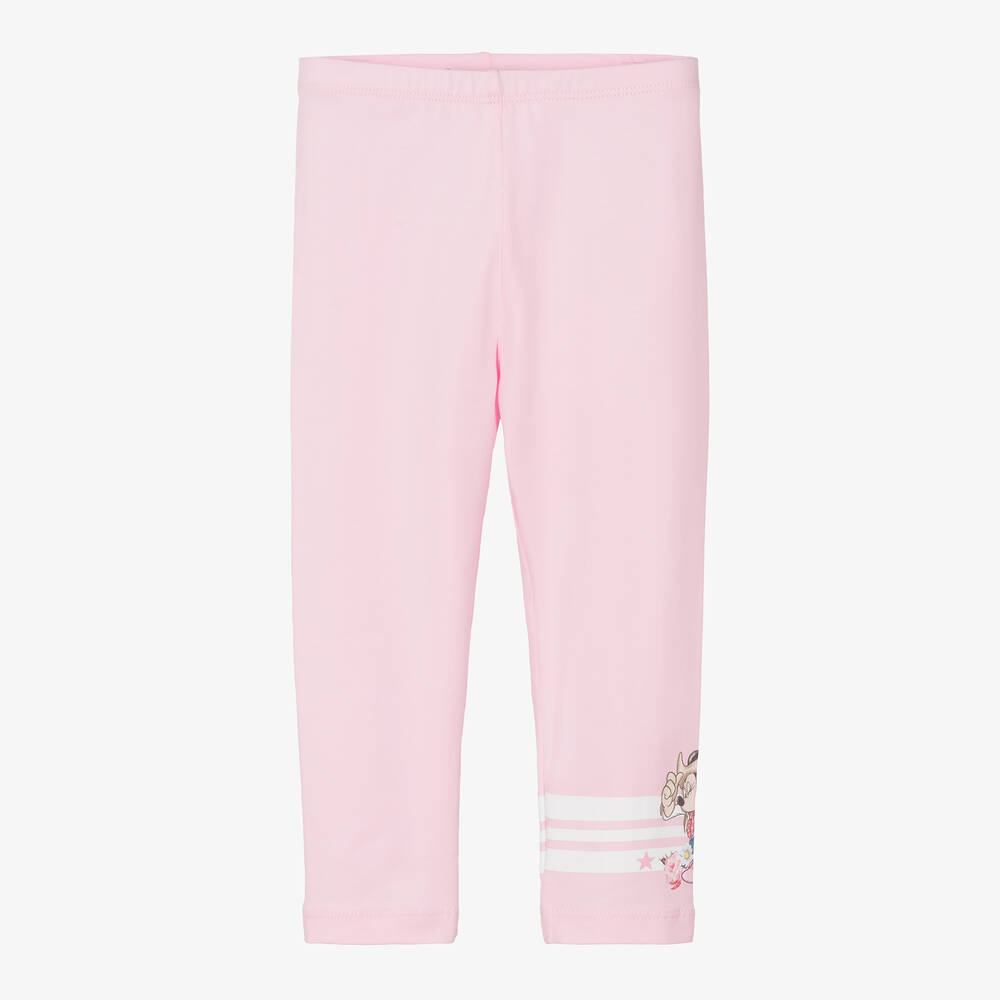 Monnalisa-Розовые хлопковые легинсы Disney для девочек | Childrensalon Outlet