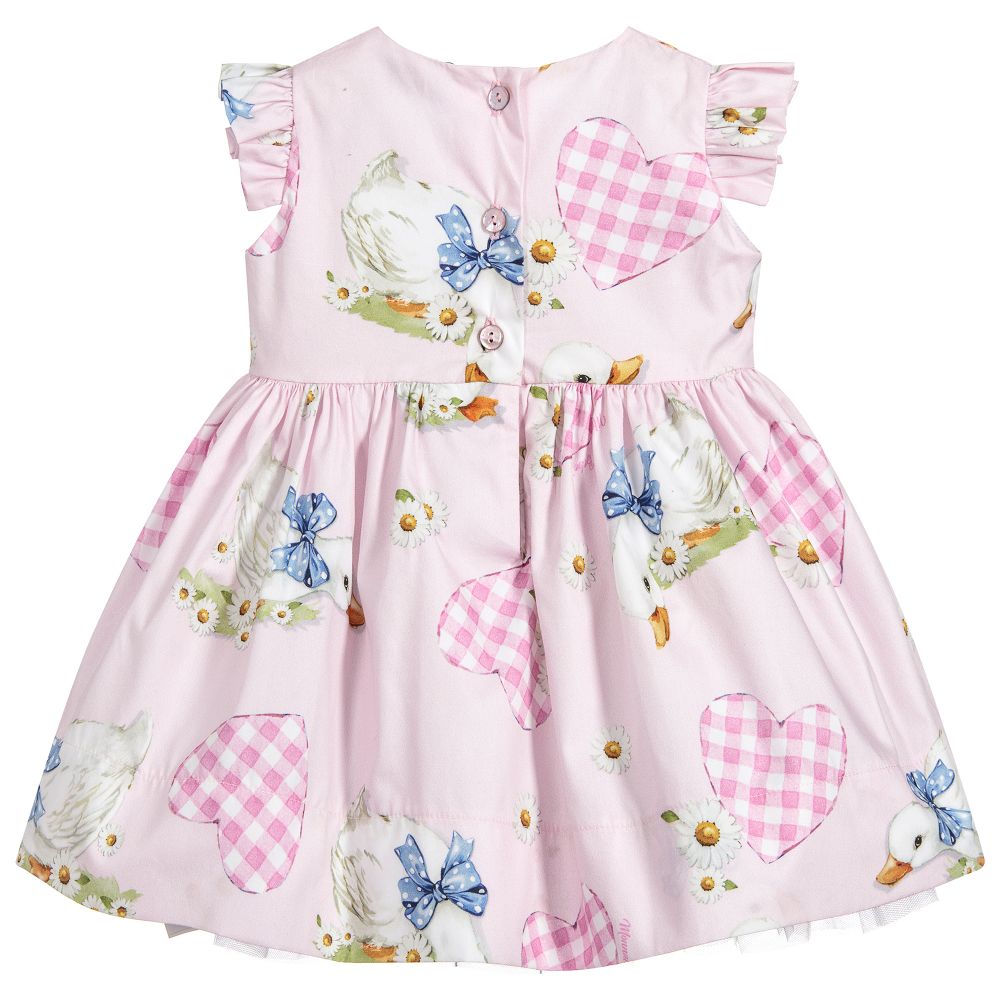 Monnalisa Bebé - Girls Pink Cotton Dress | Childrensalon Outlet