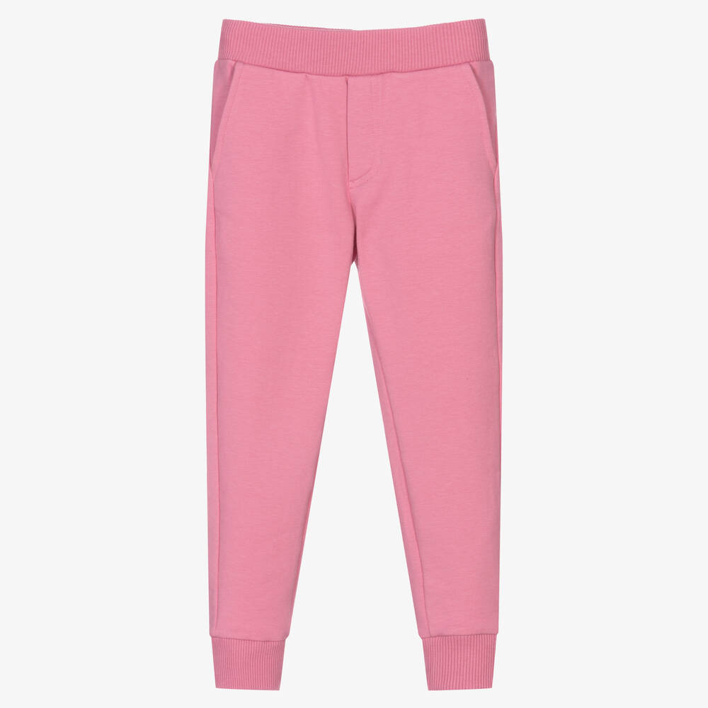 Monnalisa - Girls Pink Cotton Joggers | Childrensalon