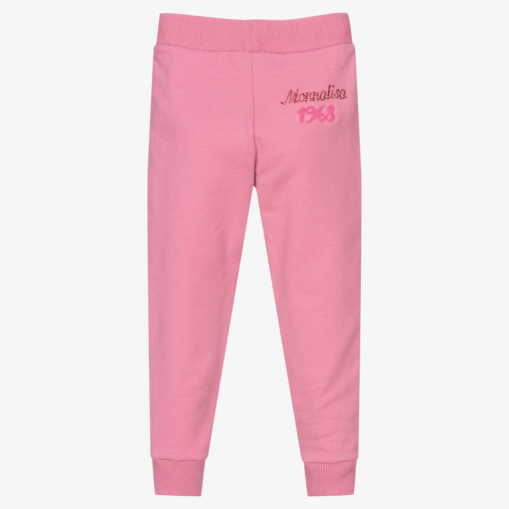 Monnalisa-Girls Pink Cotton Joggers | Childrensalon Outlet