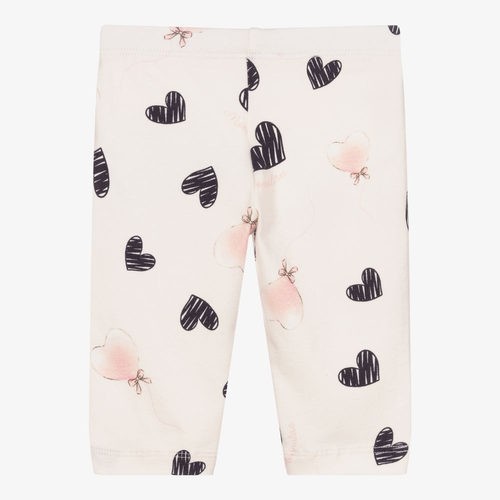 Monnalisa-Girls Pink Cotton Leggings  | Childrensalon Outlet