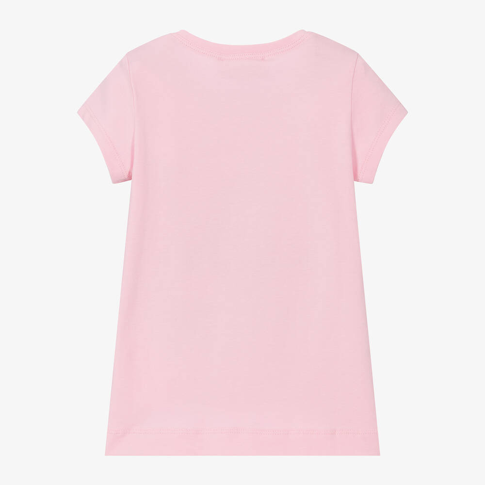 Monnalisa-Girls Pink Cotton Princess Castle T-Shirt | Childrensalon Outlet
