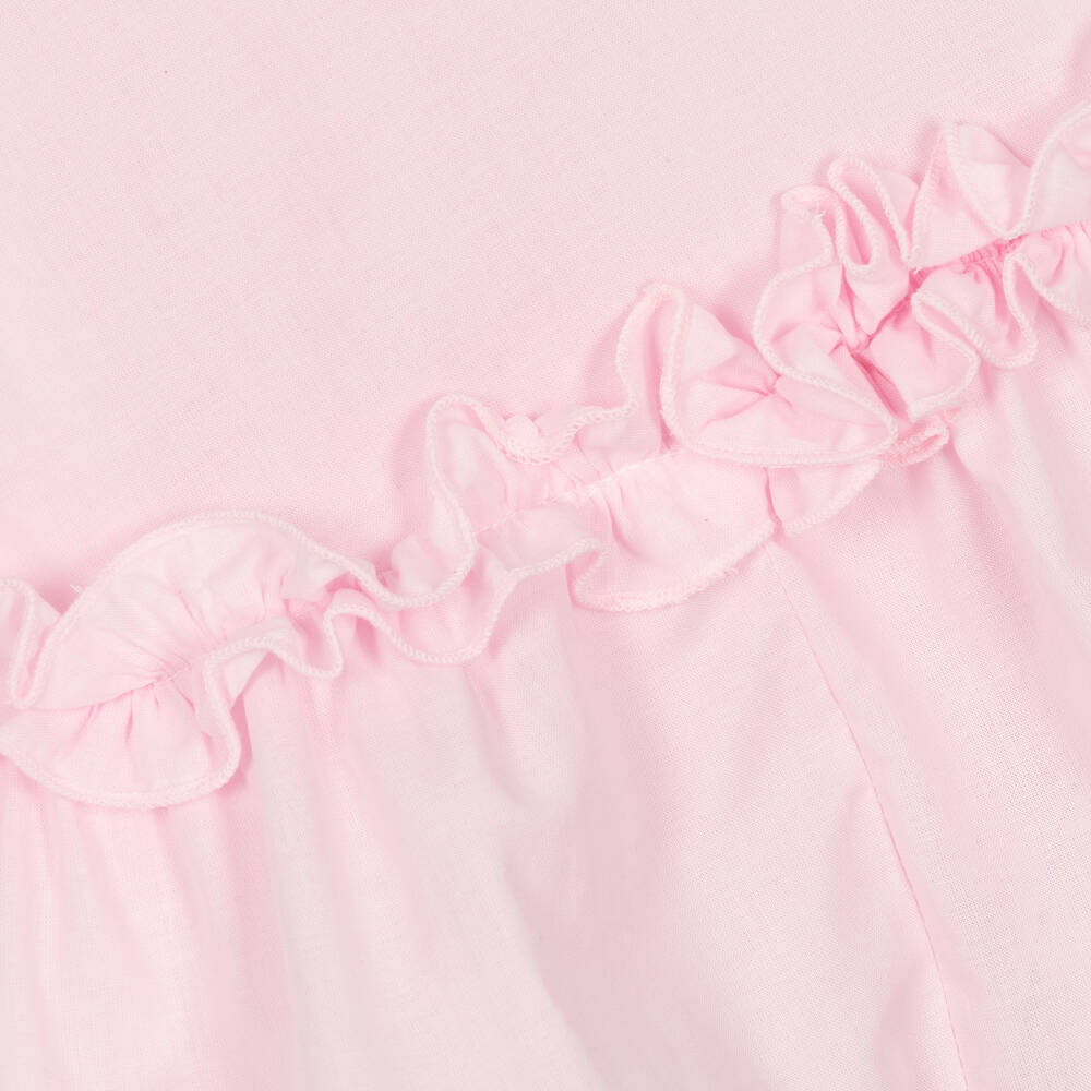 Monnalisa-Girls Pink Cotton Ruffle Dress | Childrensalon Outlet