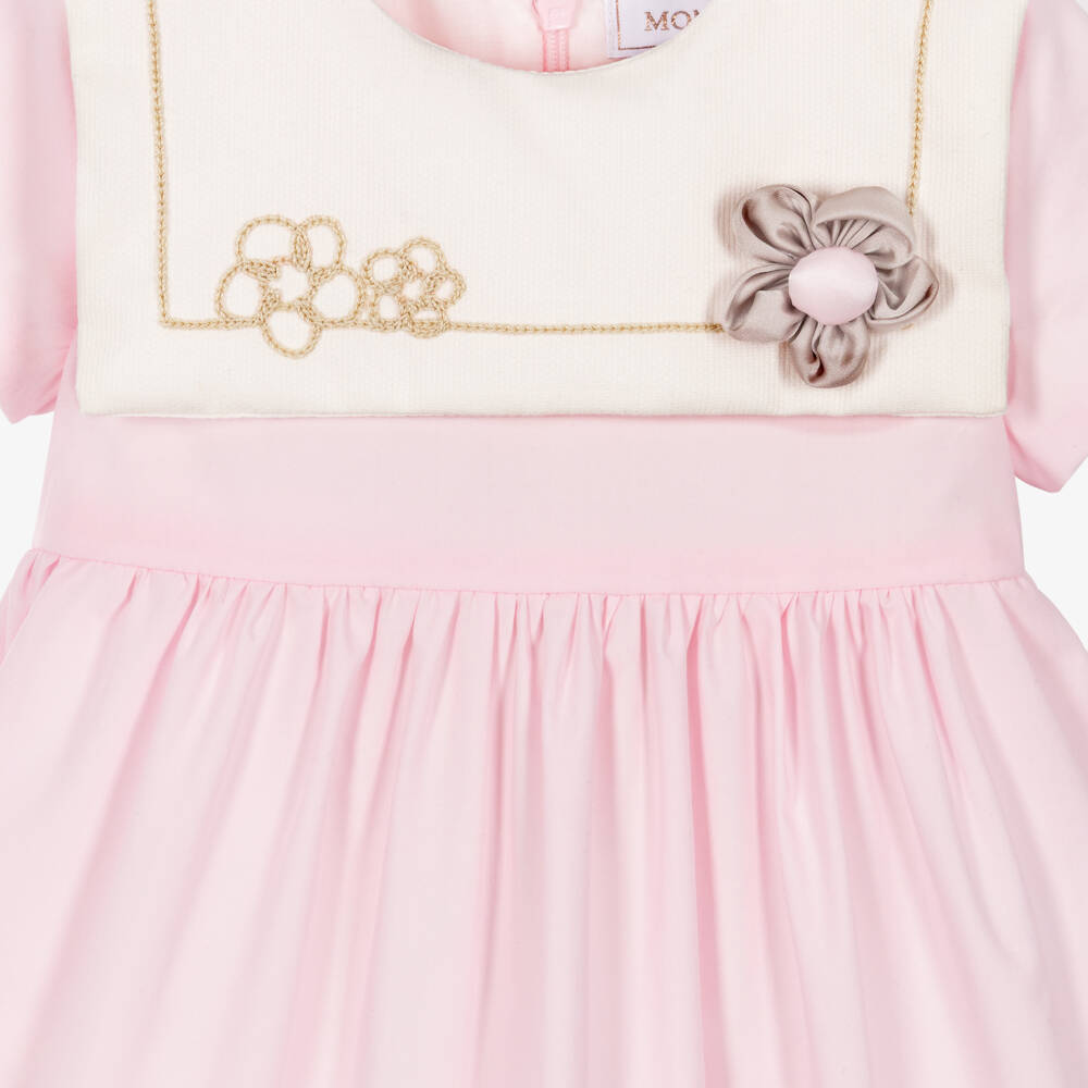 Monnalisa-Girls Pink Cotton Sailor Collar Dress | Childrensalon Outlet