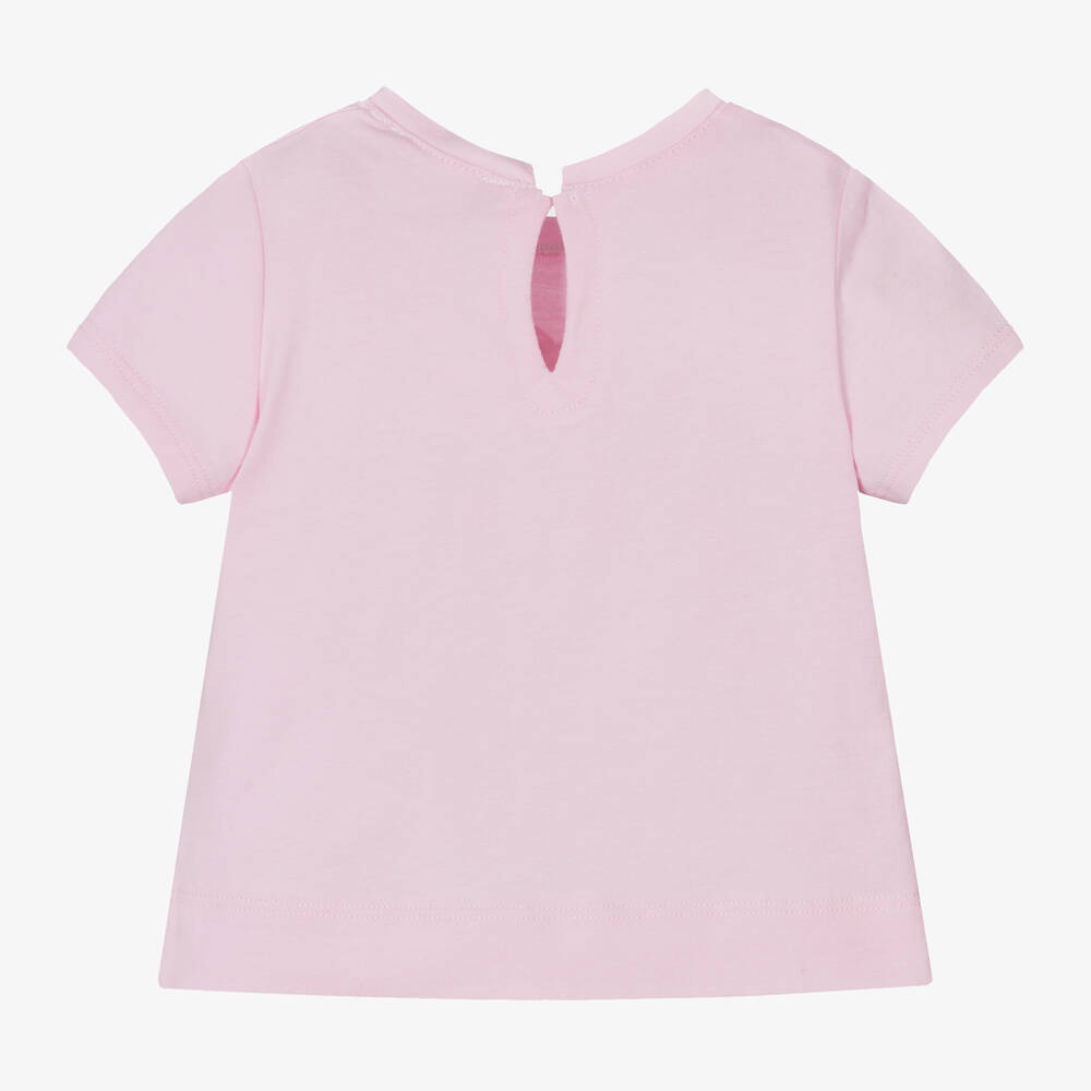 Monnalisa-تيشيرت أطفال بناتي قطن لون زهري | Childrensalon Outlet