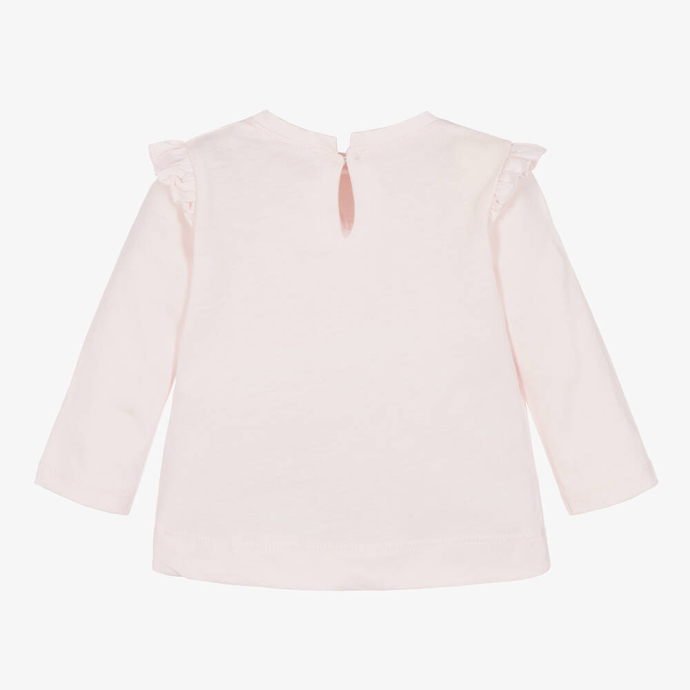 Monnalisa-Girls Pink Cotton Teddy Bear T-Shirt | Childrensalon Outlet