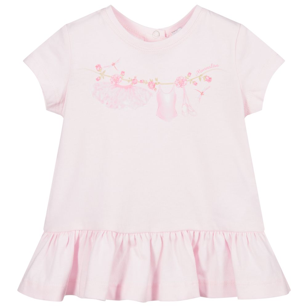 Monnalisa Bebé - Tunique rose en coton Fille | Childrensalon