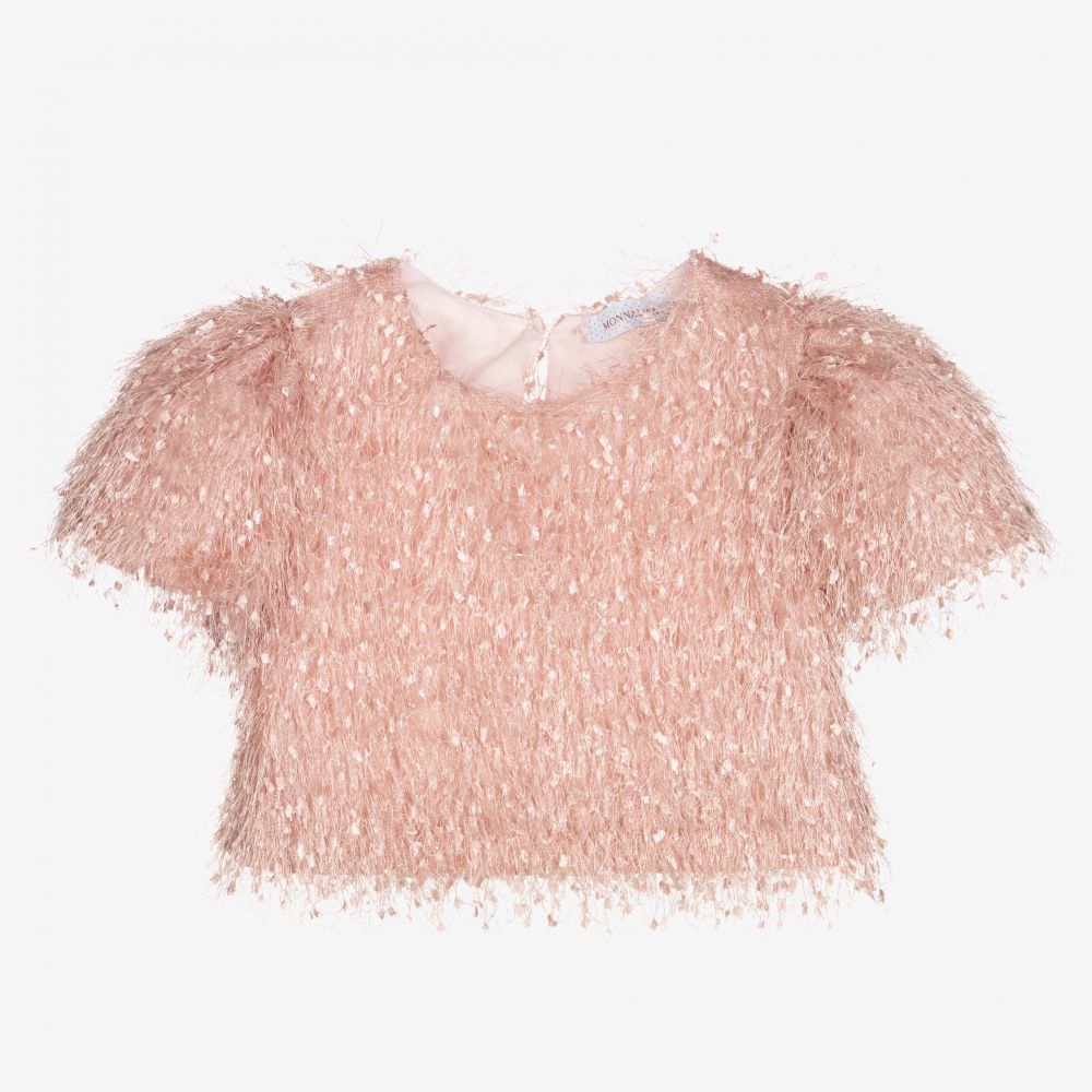 Girls Pink Cropped Blouse