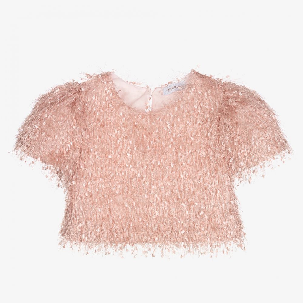 Monnalisa Chic - Girls Pink Cropped Blouse | Childrensalon