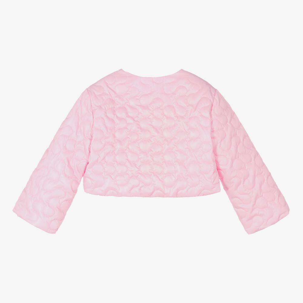 Monnalisa-جاكيت كروب مبطن لون زهري فاتح للبنات | Childrensalon Outlet