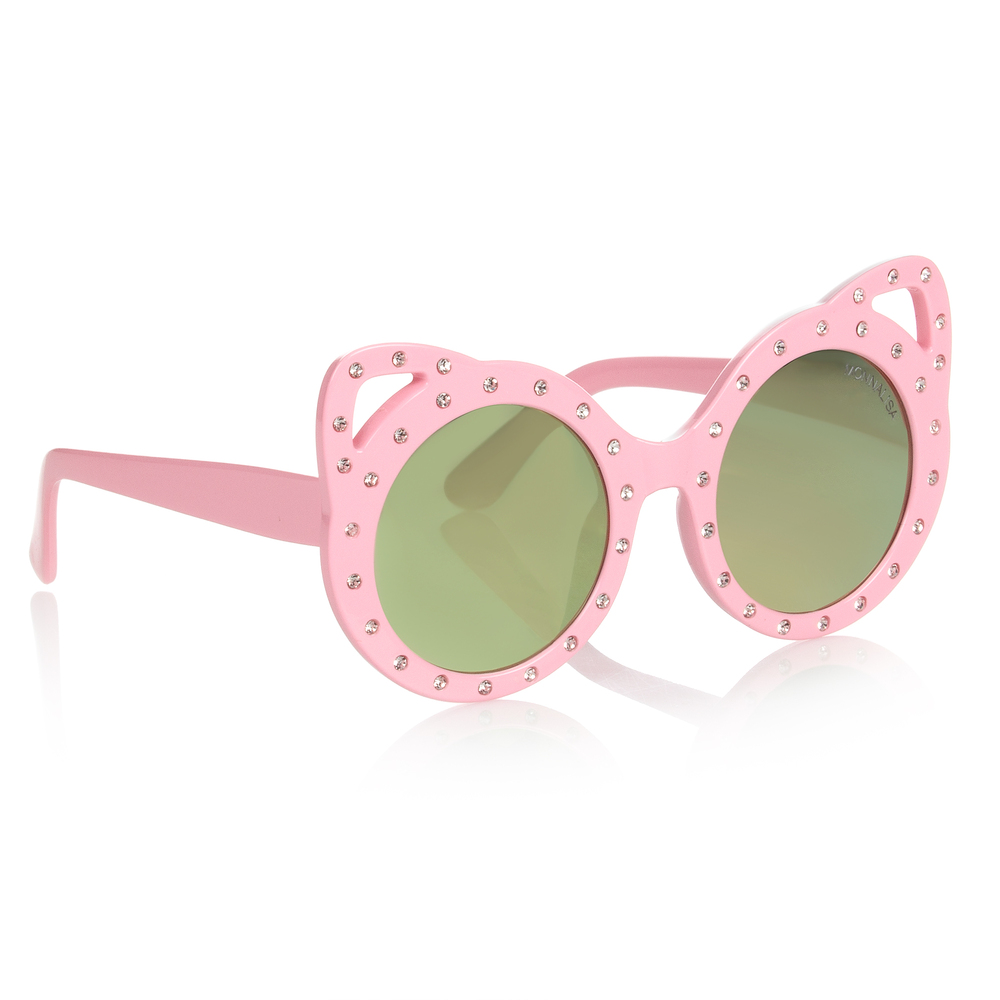 Monnalisa - Розовые солнцезащитные очки с кристаллами для девочек | Childrensalon