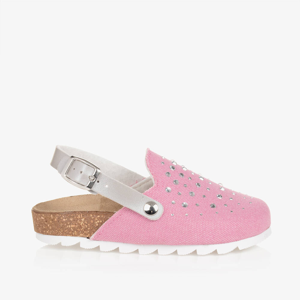 Monnalisa-Girls Pink Diamanté Sandals | Childrensalon Outlet