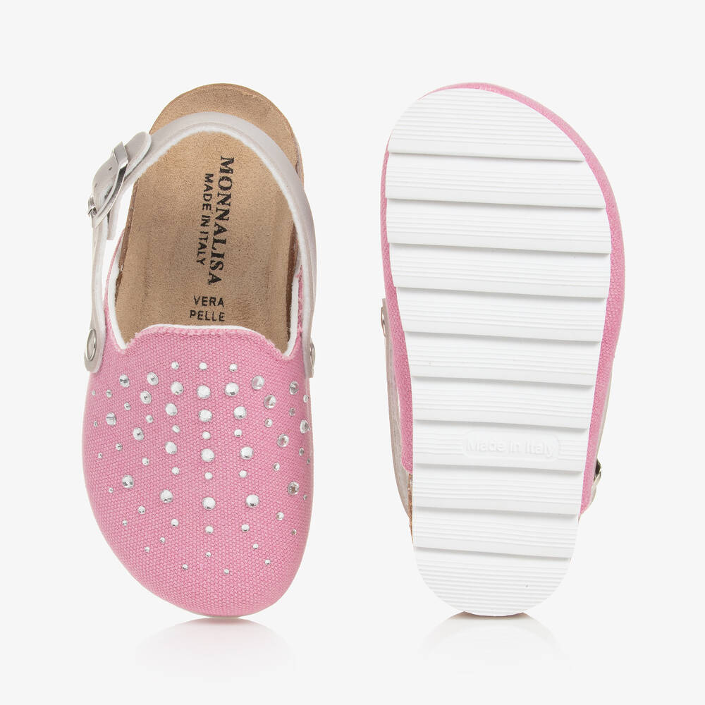 Monnalisa-Girls Pink Diamanté Sandals | Childrensalon Outlet
