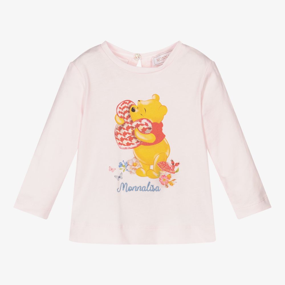 Monnalisa - Girls Pink Disney Cotton Top | Childrensalon