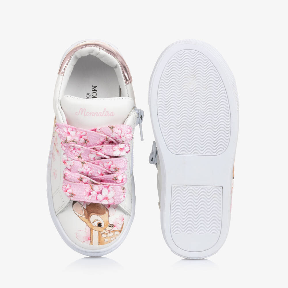 Monnalisa-Girls Pink Disney Leather Sneakers | Childrensalon Outlet