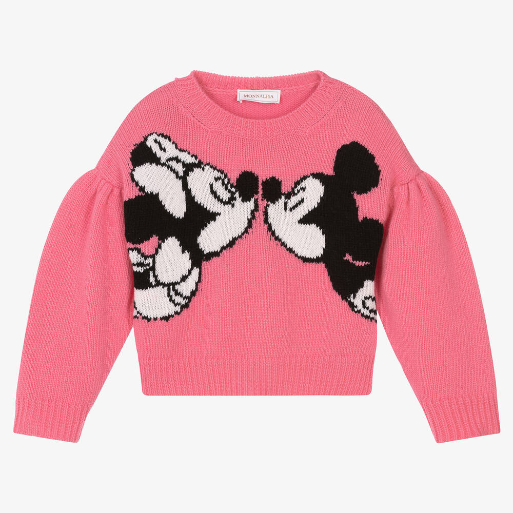 Monnalisa - Girls Pink Disney Sweater  | Childrensalon
