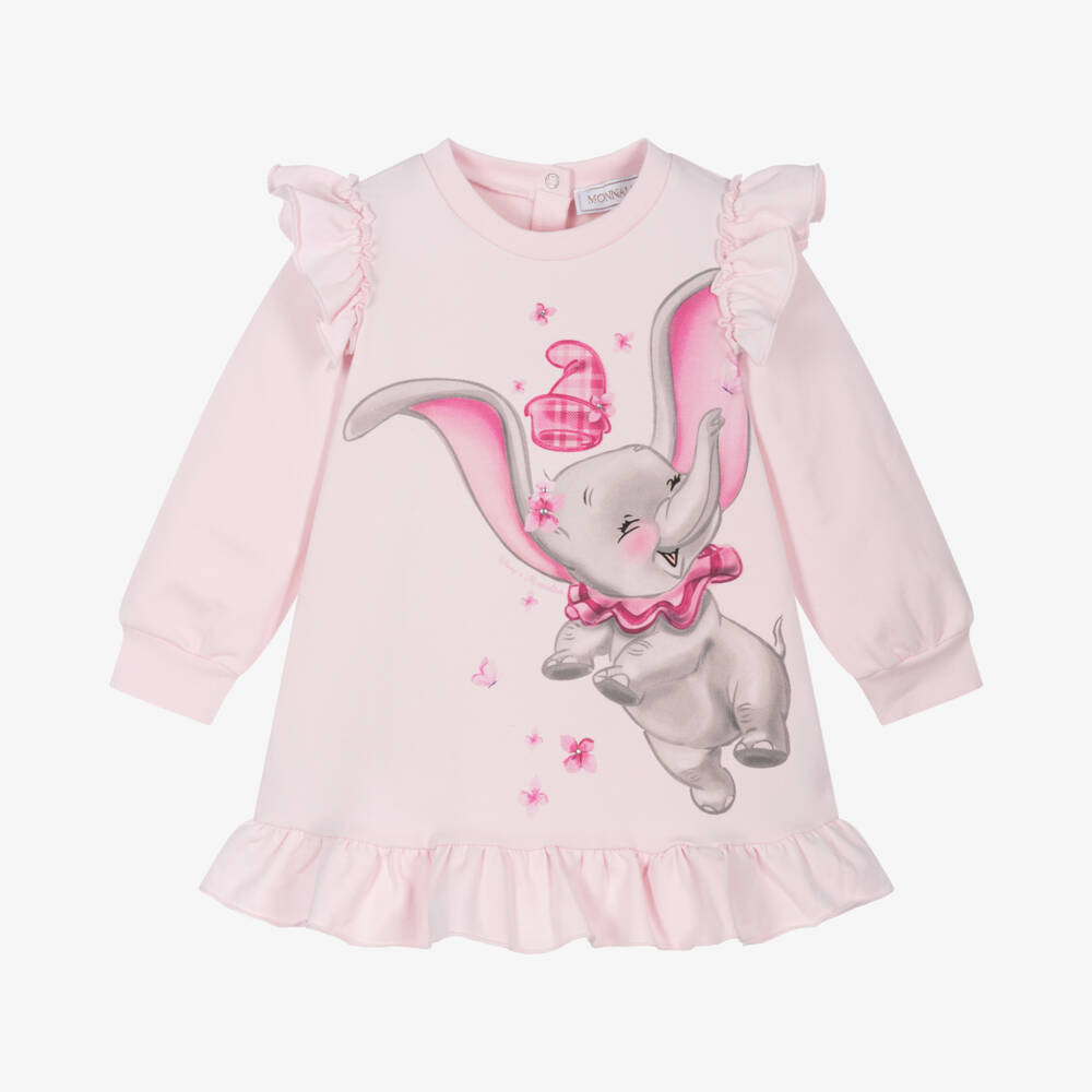 Monnalisa-Girls Pink Dumbo Sweatshirt Dress | Childrensalon Outlet