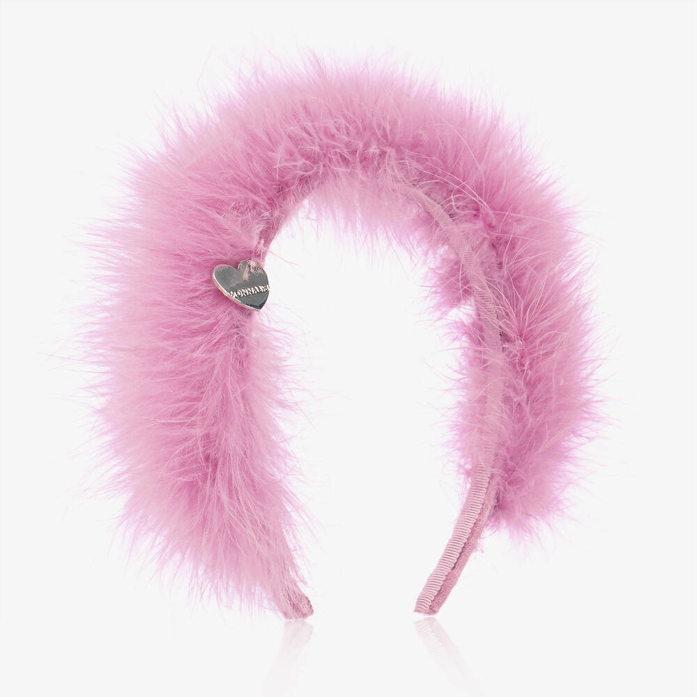 Monnalisa-Girls Pink Feather Headband | Childrensalon Outlet