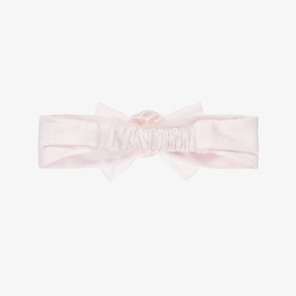 Monnalisa-Girls Pink Floral Bow Headband | Childrensalon Outlet