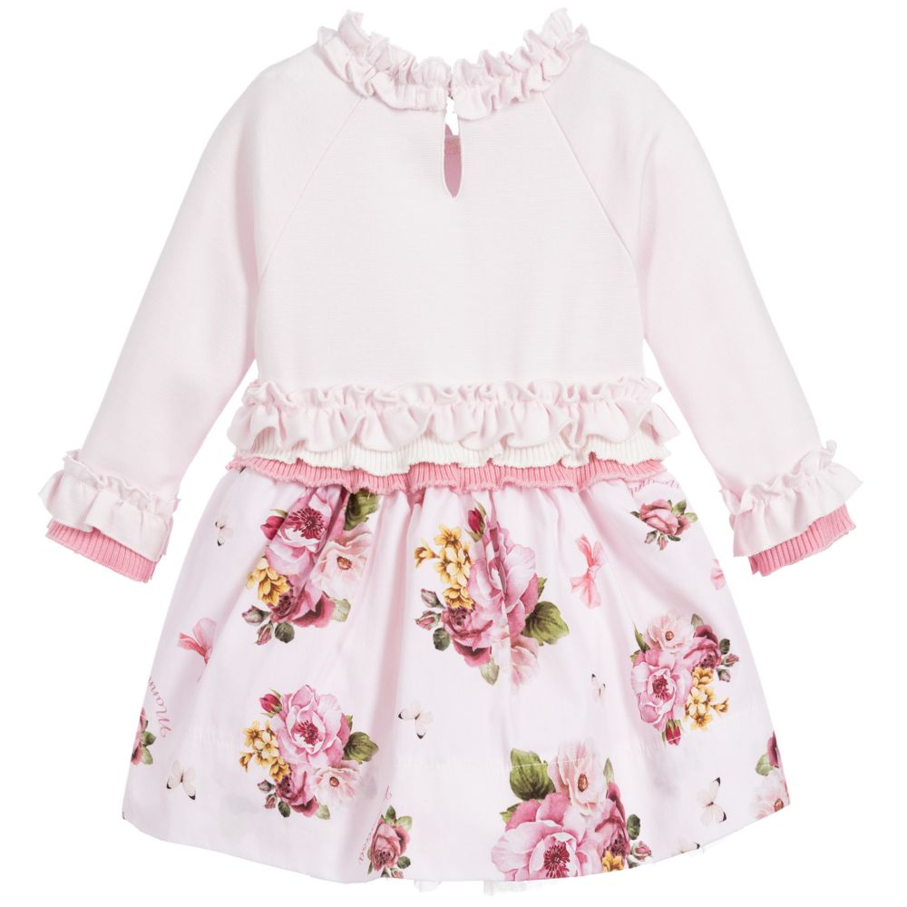 Monnalisa-Girls Pink Floral Dress | Childrensalon Outlet