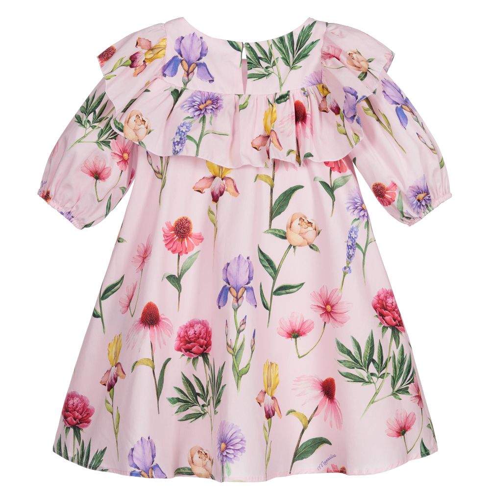 Monnalisa-Girls Pink Floral Dress | Childrensalon Outlet