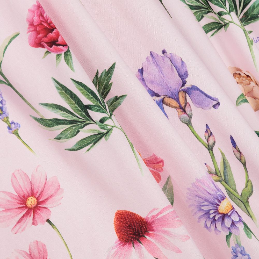 Monnalisa-Girls Pink Floral Dress | Childrensalon Outlet