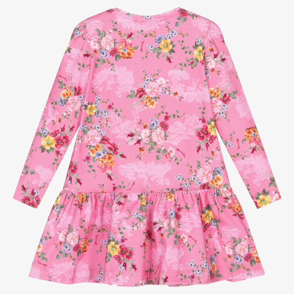Monnalisa-Розовое платье с цветами для девочек | Childrensalon Outlet