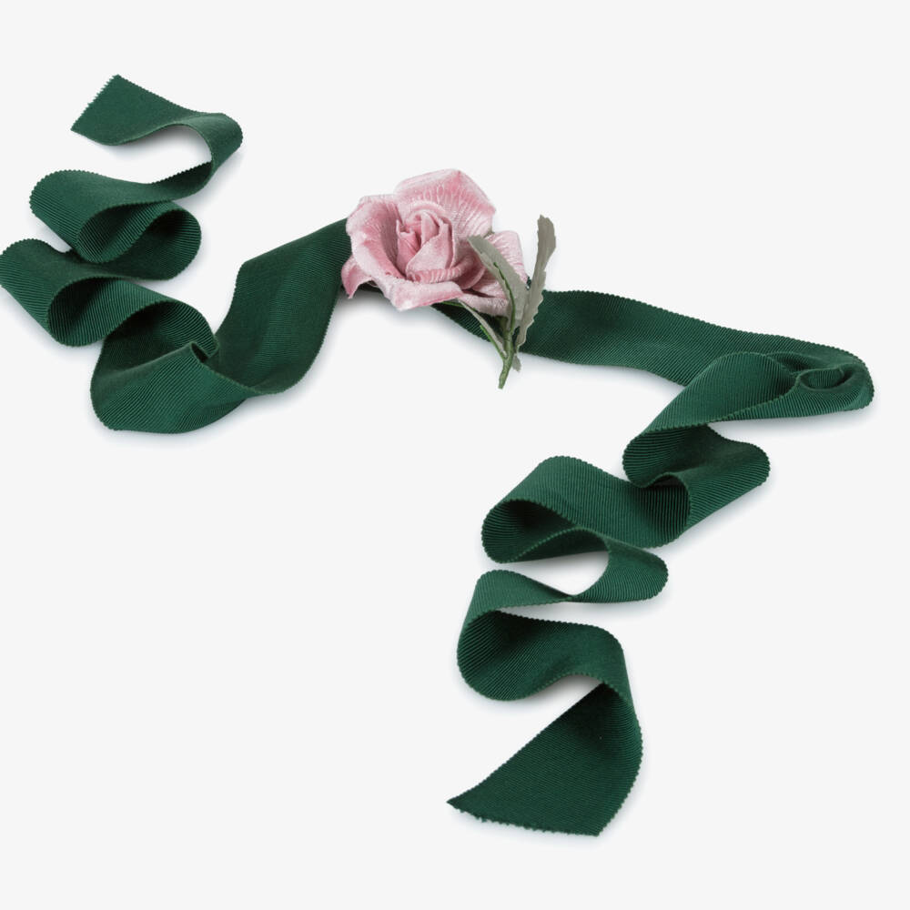 Monnalisa-فستان وردي مزهر للبنات مع حزام | Childrensalon Outlet