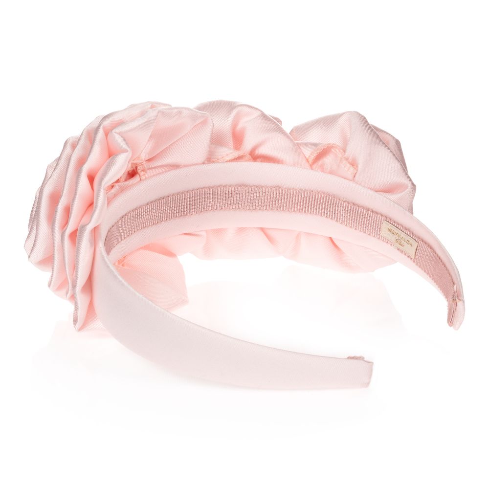 Monnalisa-Girls Pink Floral Hairband | Childrensalon Outlet