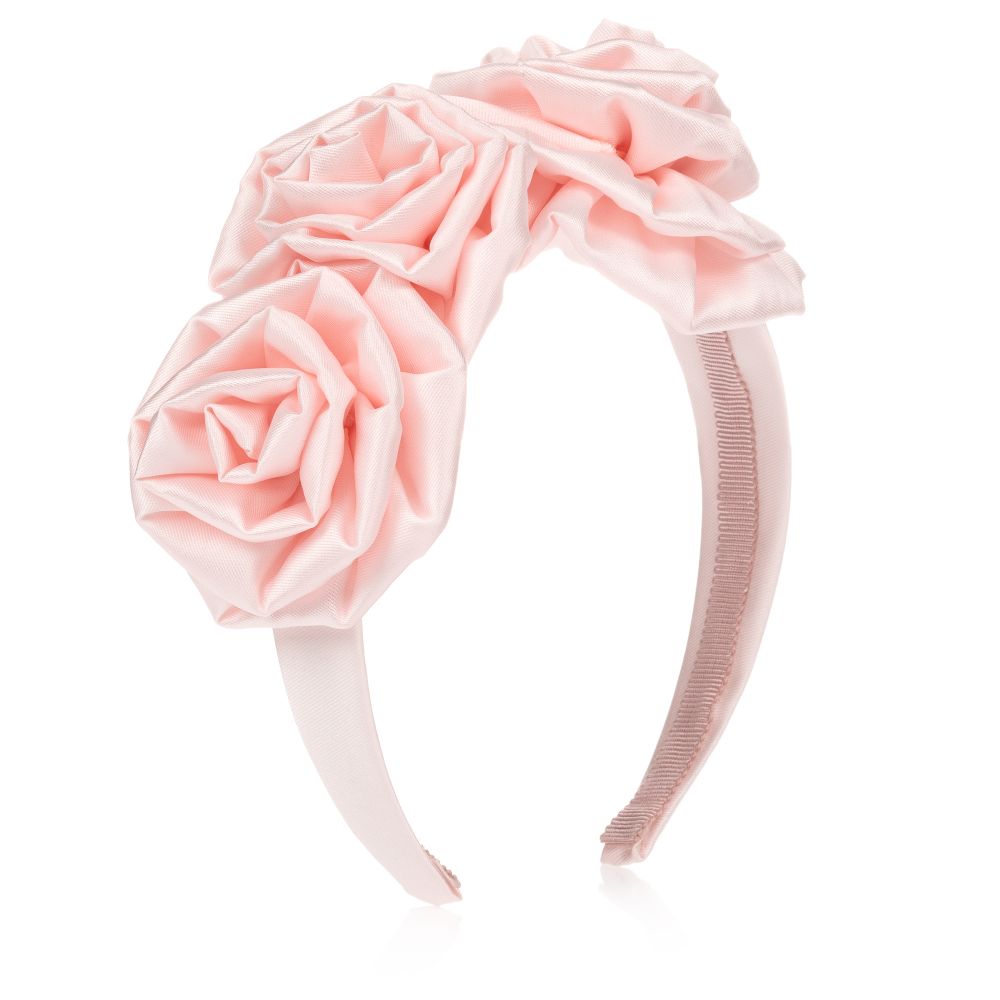 Monnalisa - Girls Pink Floral Hairband | Childrensalon