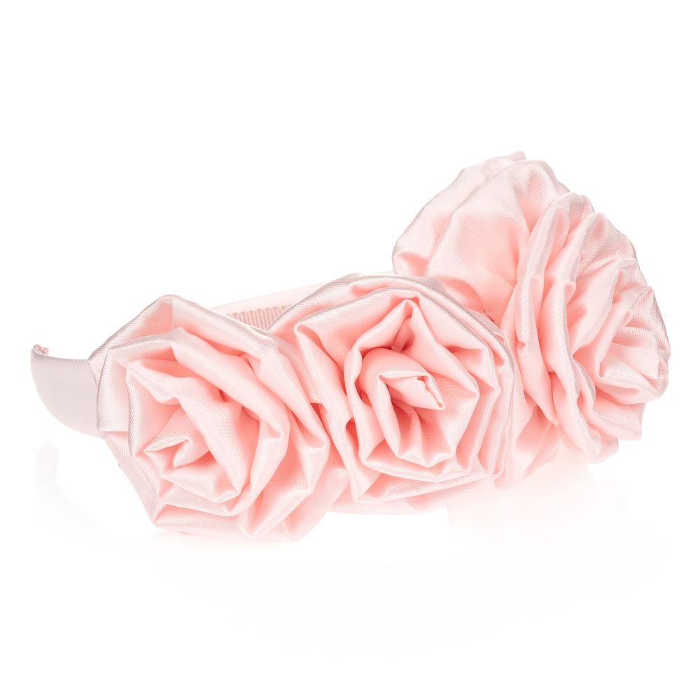 Monnalisa-Girls Pink Floral Hairband | Childrensalon Outlet