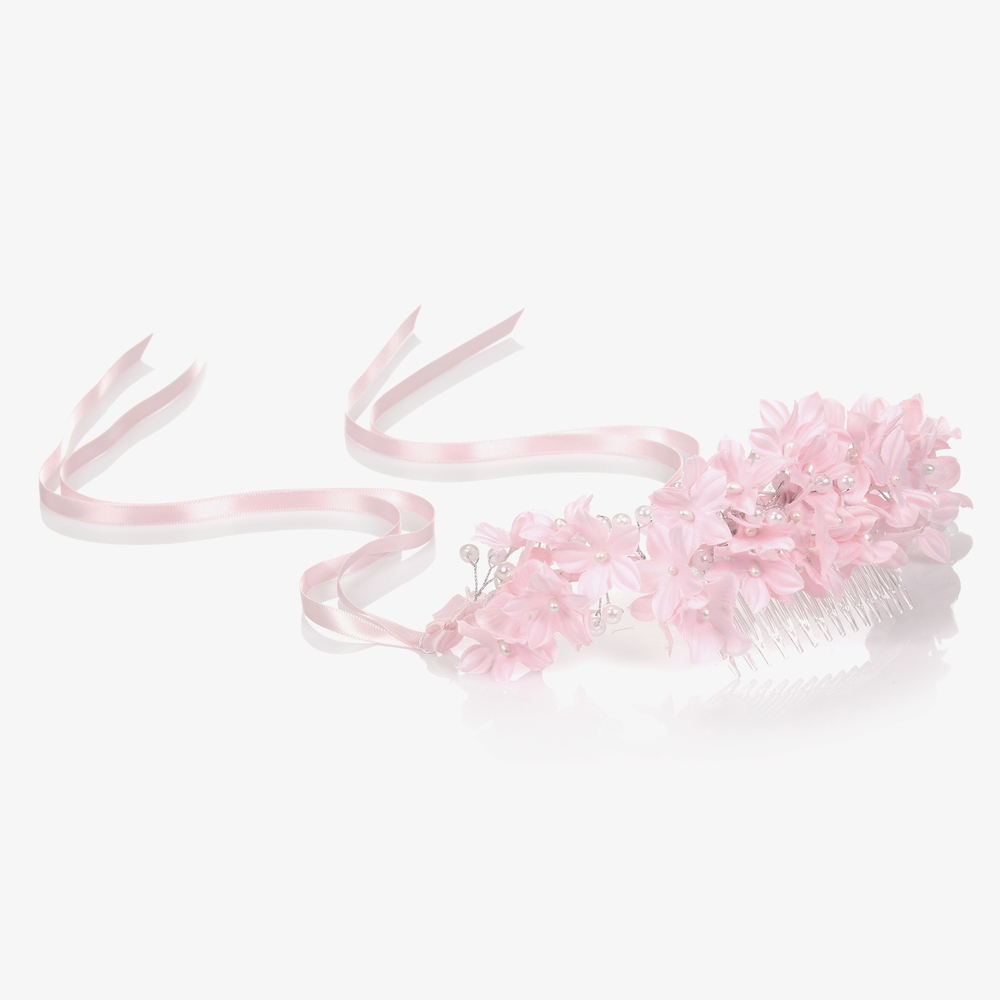 Monnalisa - Girls Pink Floral Headband | Childrensalon