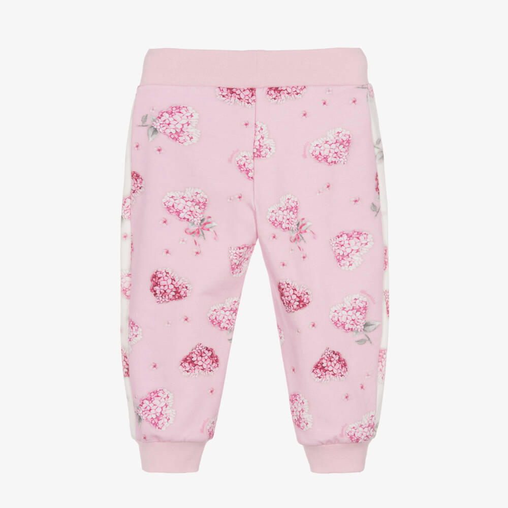 Monnalisa-Girls Pink Floral Heart Trousers | Childrensalon Outlet