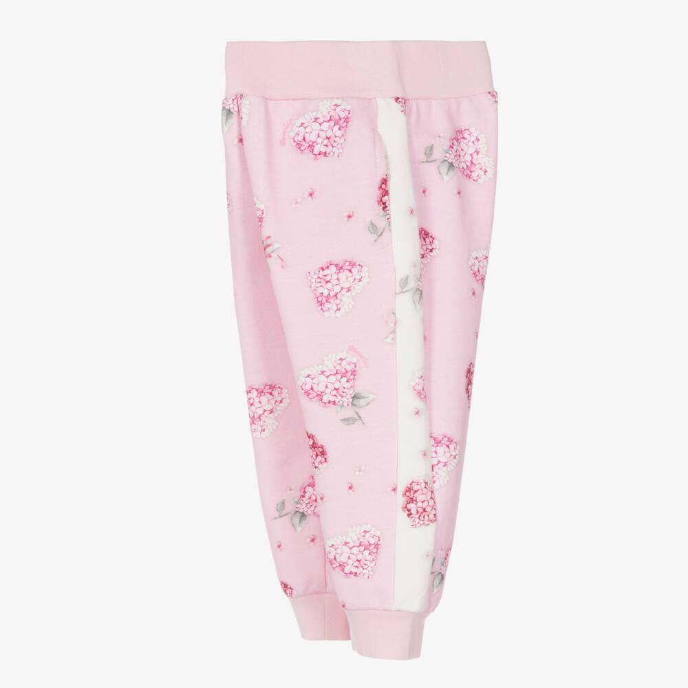 Monnalisa-Girls Pink Floral Heart Trousers | Childrensalon Outlet