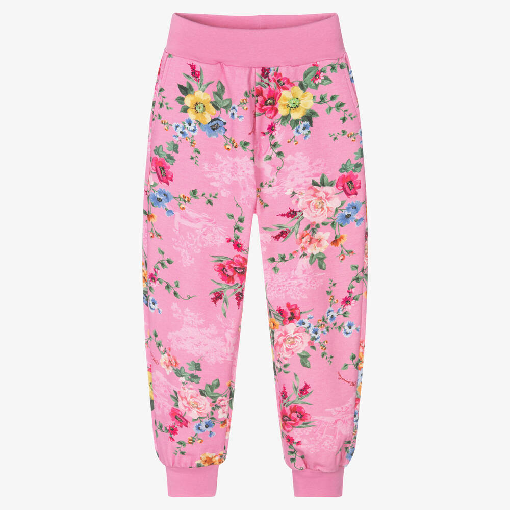 Monnalisa - Розовые джоггеры с цветами для девочек | Childrensalon